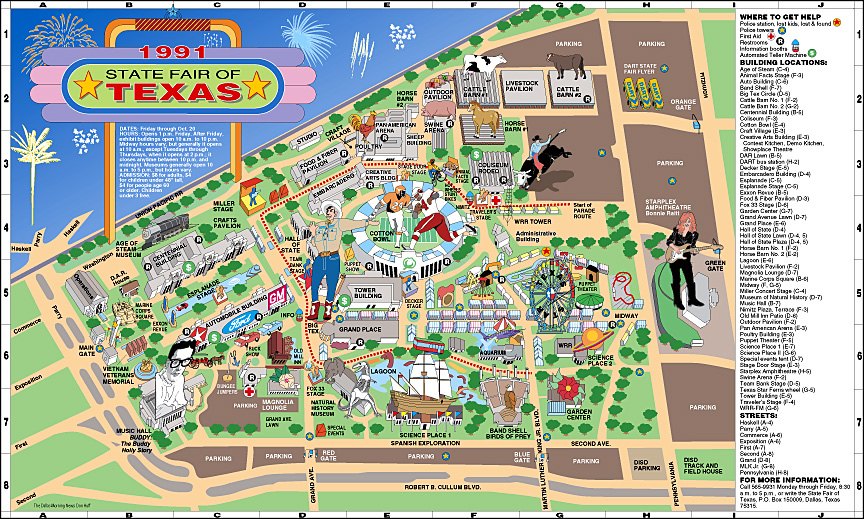 texas state fair map The State Fair Of Texas 1991 texas state fair map